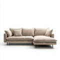 Divano angolare con chaise longue destra beige 280 x 165 x 85 cm in poliestere