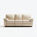 Divano 3 posti beige in pelle sintetica PU rettangolare 210 x 90 x 92 cm