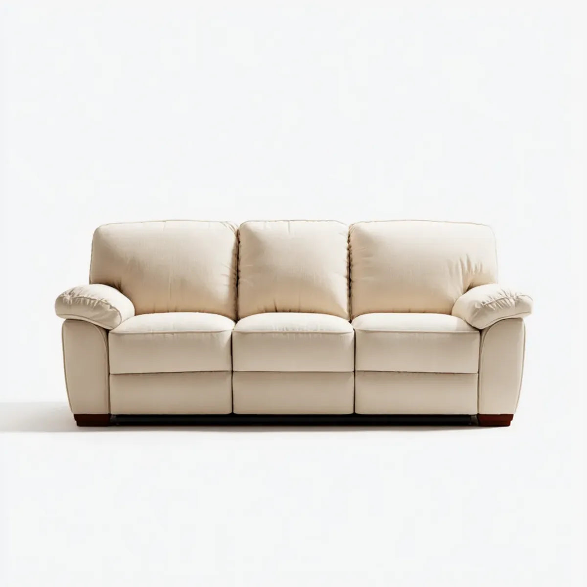 Divano 3 posti beige in pelle sintetica PU rettangolare 210 x 90 x 92 cm