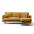 Divano angolare con chaise longue a destra senape in velluto a coste 230 x 150 x 85 cm