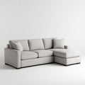 Divano angolare 3 posti grigio chiaro con chaise longue destra 250 x 160 x 85 cm in poliestere forma a L