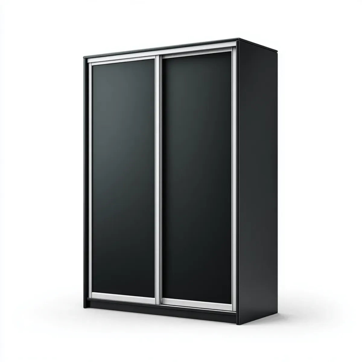 Armadio guardaroba a 2 ante scorrevoli nero 120 x 60 x 200 cm in truciolare nobilitato forma rettangolare