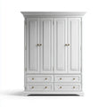 Armadio guardaroba 4 ante 4 cassetti bianco 200 x 60 x 220 cm in MDF rettangolare