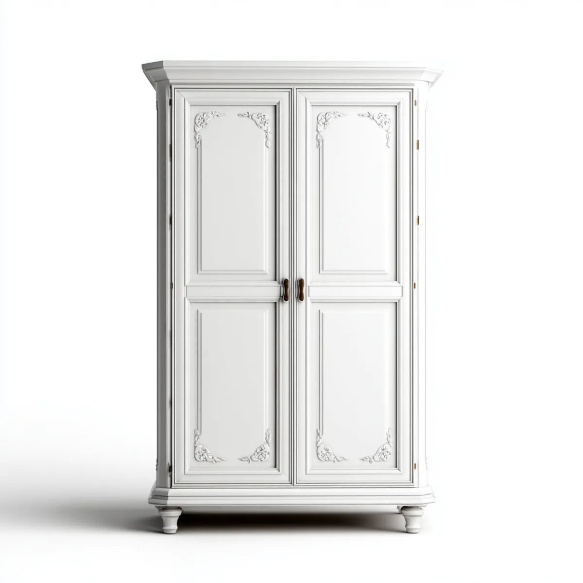Armadio guardaroba a 2 ante bianco 120 x 60 x 220 cm in MDF laccato rettangolare