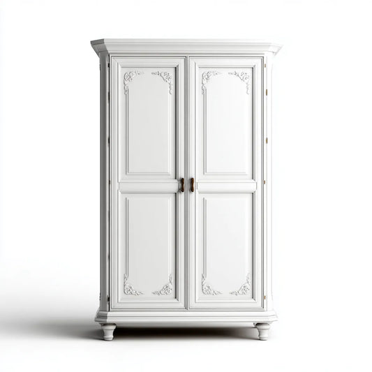 Armadio guardaroba a 2 ante bianco 120 x 60 x 220 cm in MDF laccato rettangolare