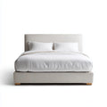 Letto matrimoniale imbottito beige 160 x 200 cm in poliestere rettangolare