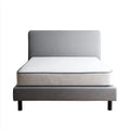 Letto matrimoniale imbottito grigio con materasso 160 x 200 cm in poliestere rettangolare
