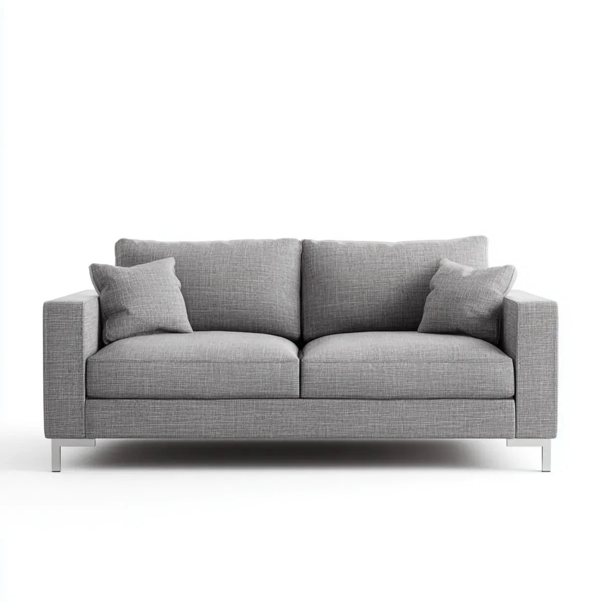 Divano 2 posti grigio 180 x 90 x 85 cm in poliestere forma rettangolare