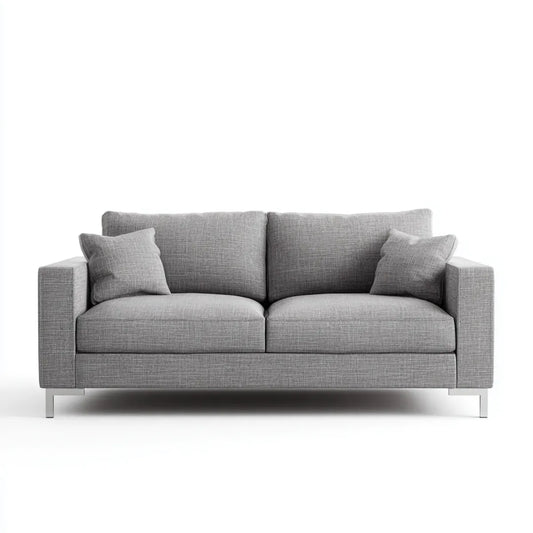 Divano 2 posti grigio 180 x 90 x 85 cm in poliestere forma rettangolare