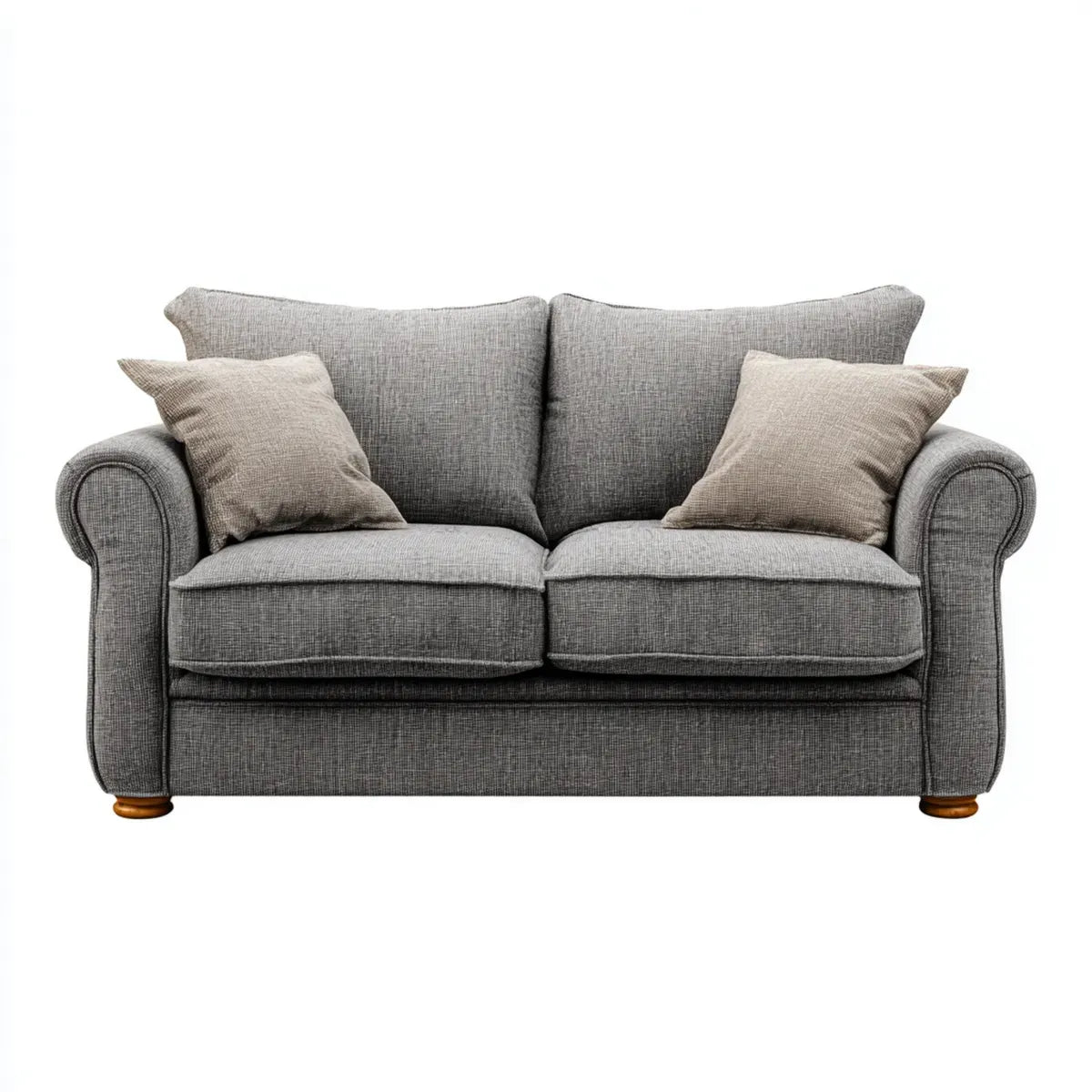 Divano 2 posti grigio 165 x 90 x 88 cm in poliestere forma rettangolare