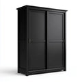 Armadio guardaroba nero a 2 ante scorrevoli in MDF 120 x 60 x 190 cm rettangolare