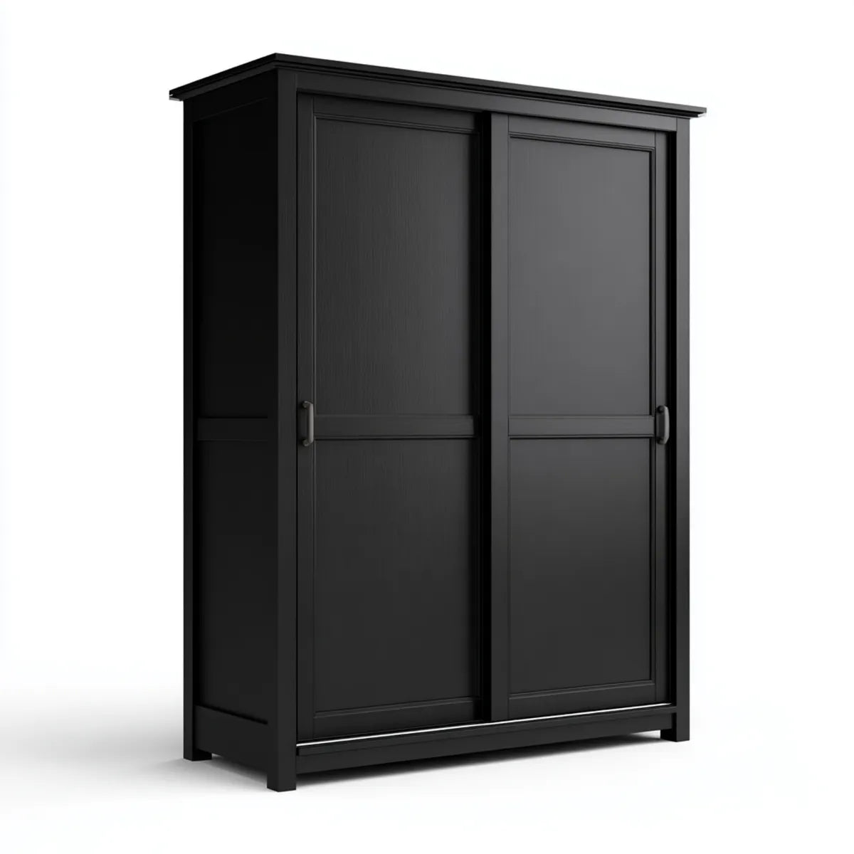 Armadio guardaroba nero a 2 ante scorrevoli in MDF 120 x 60 x 190 cm rettangolare