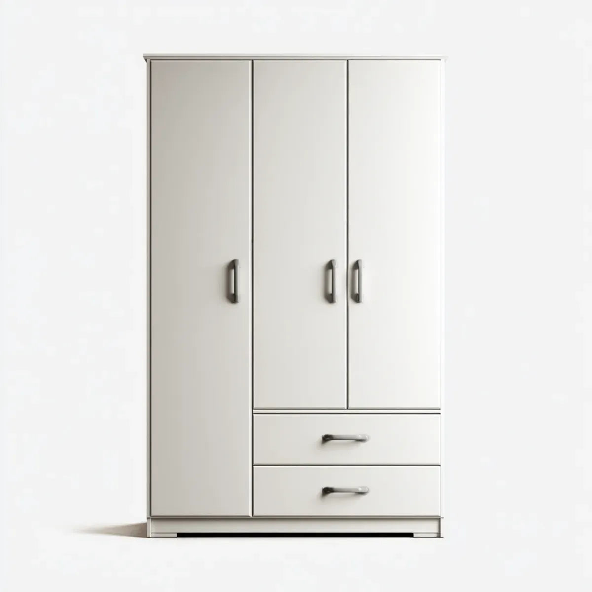Armadio guardaroba 3 ante con 2 cassetti bianco 120 x 52 x 200 cm in pannello truciolare nobilitato rettangolare