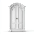 Armadio guardaroba a 2 ante bianco 140 x 60 x 240 cm in MDF con profilo ad arco