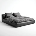 Letto matrimoniale imbottito nero 180 x 200 cm in similpelle PU rettangolare