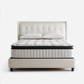 Letto matrimoniale con materasso bianco 160 x 200 cm rivestimento in PU rettangolare